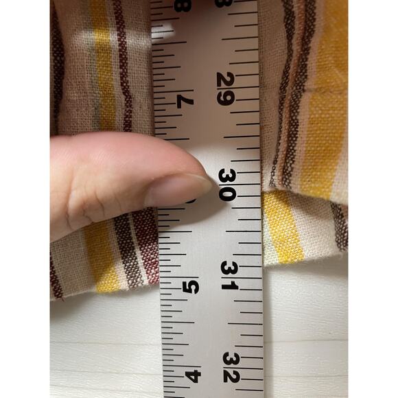 Naturals d&co Pants Womens XL Striped Linen Blend Drawstring Wide Leg Pockets - Picture 6 of 10